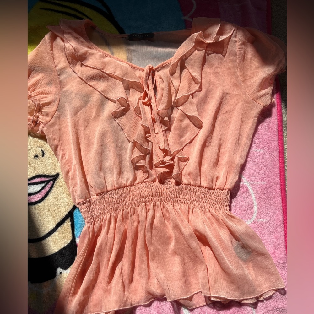 Suzy Shier light pink sheer top